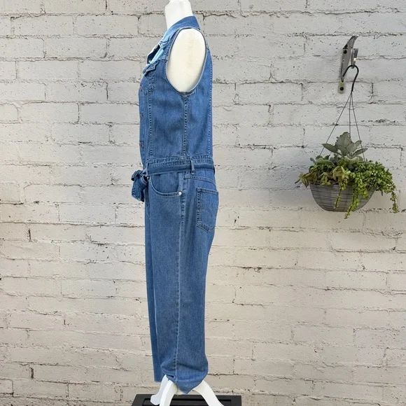 Levi's Cropped Taper Jumpsuit Sleeveless Medium Wash Size M - Picture 6 of 15